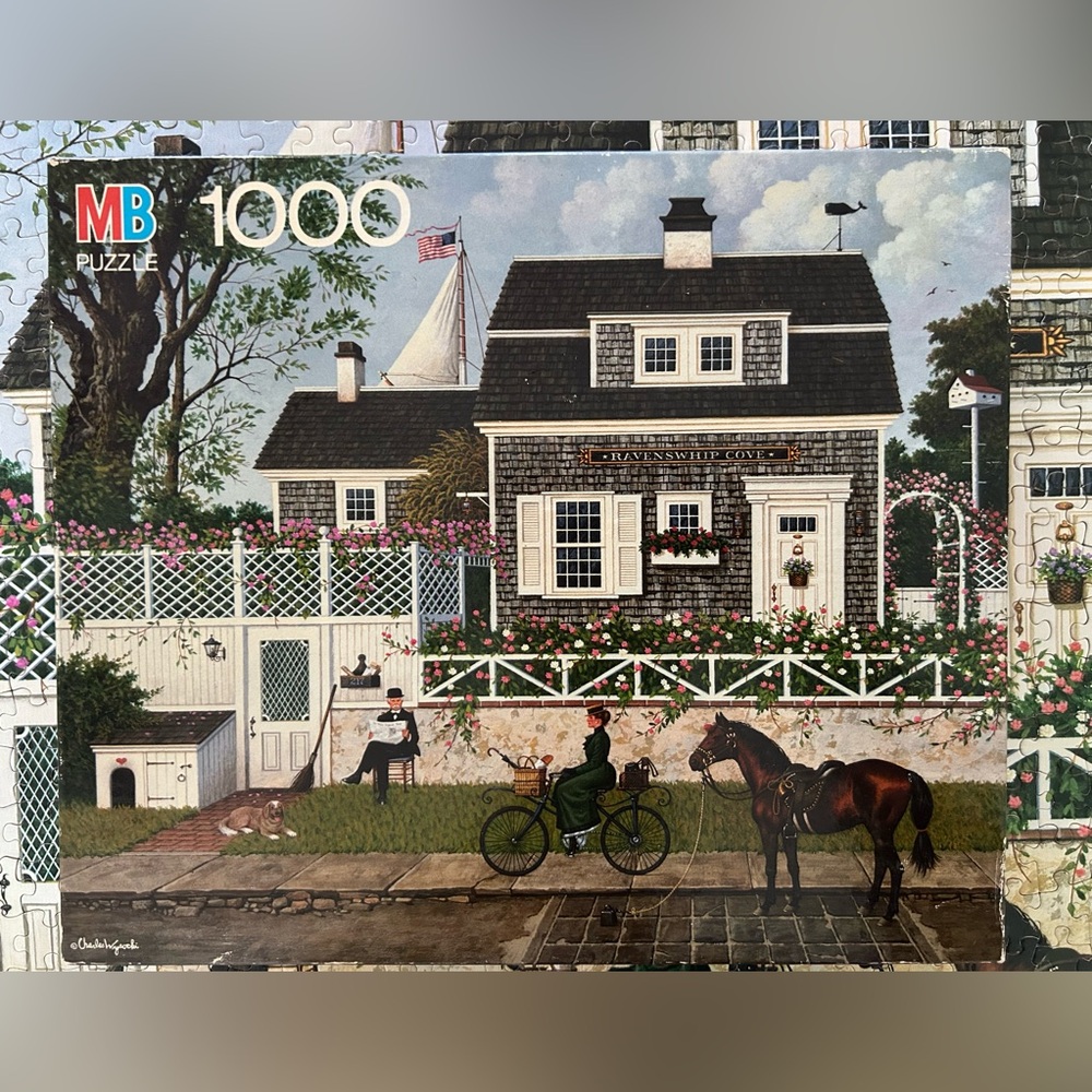 Charles Wysocki Puzzle Ravenswhip Cove 1000 Pcs MB Vintage 1988